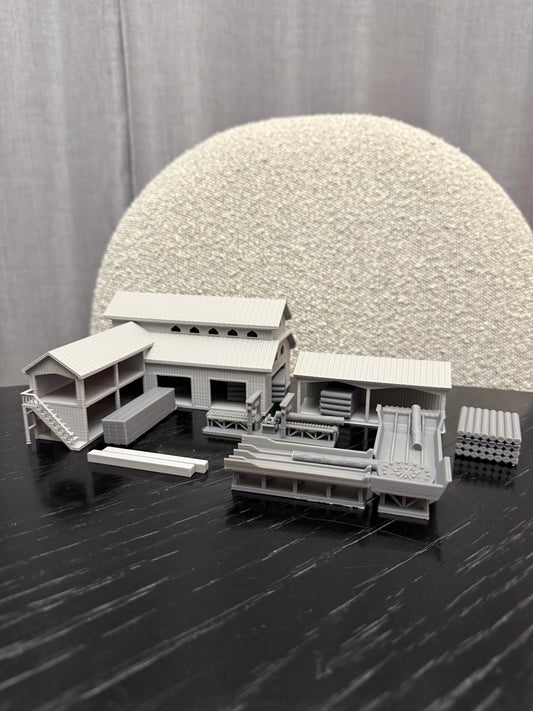 N Scale Sawmill Lumber Yard - 1:160 Gauge - Preassembled & Built - Graham’s Models