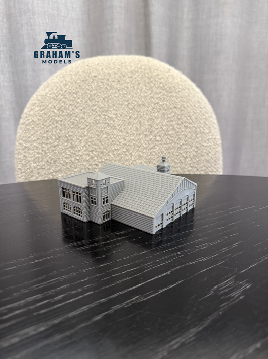N Scale Fire House - 1:160 Gauge Fire Department - Preassembled & Built