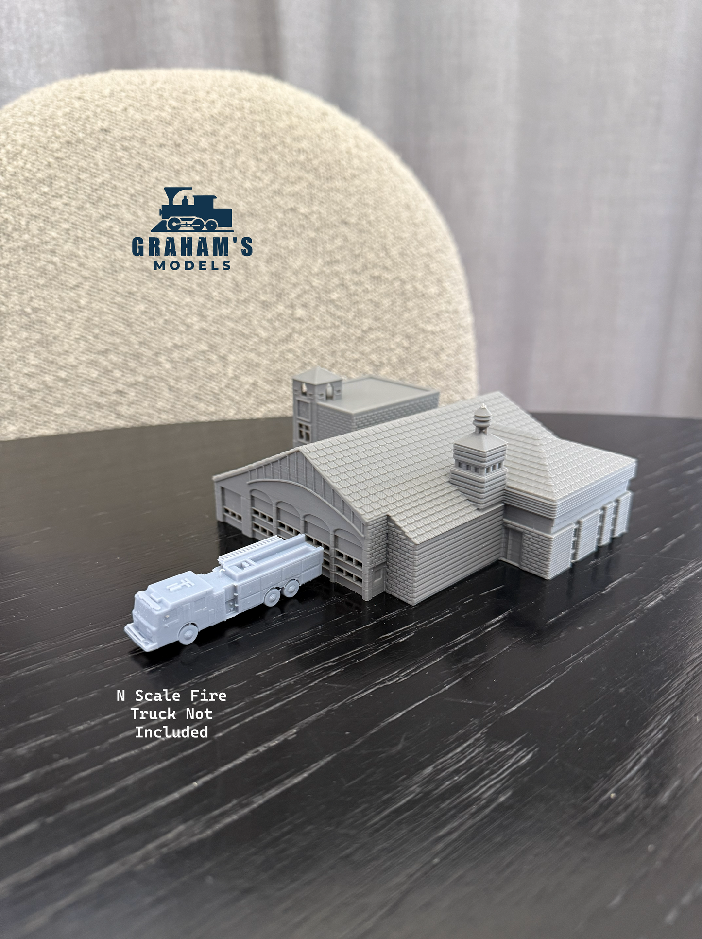 N Scale Fire House - 1:160 Gauge Fire Department - Preassembled & Built - Graham’s Models