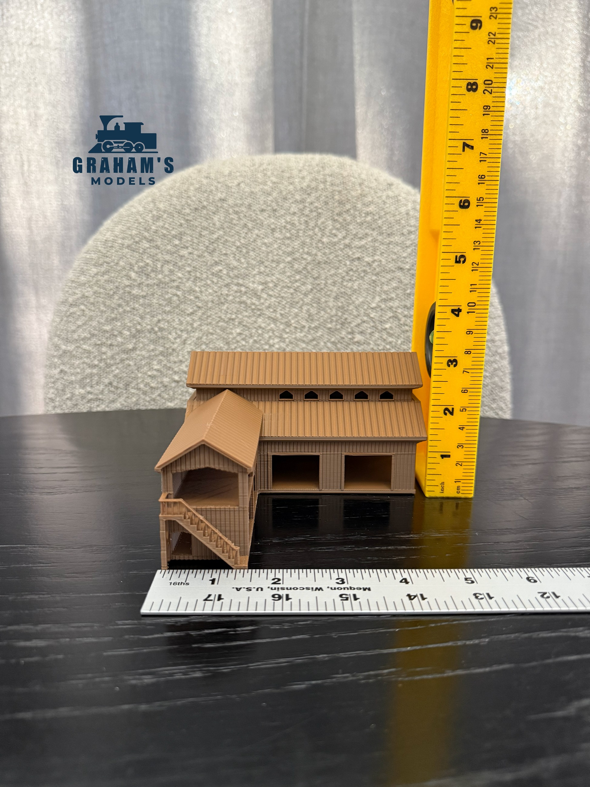 N Scale Saw Mill Main Building Only (Brown) - 1:160 Gauge - Preassembled & Built - Graham’s Models