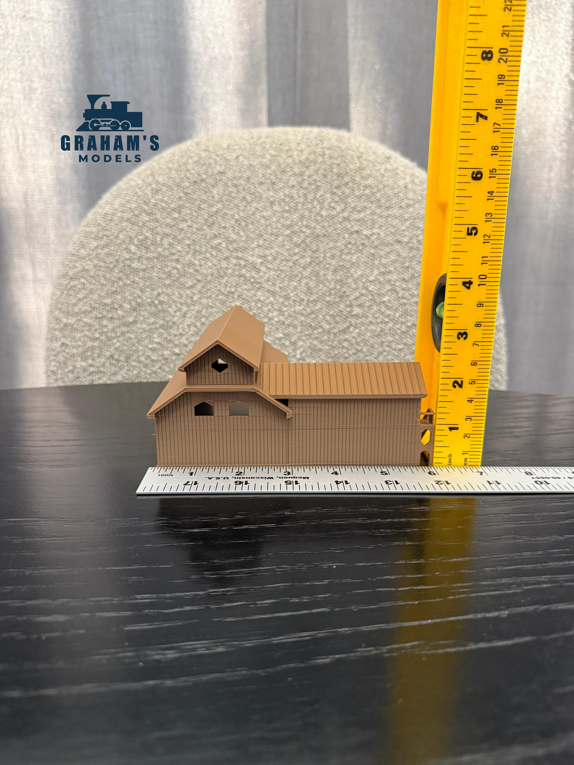 N Scale Saw Mill Main Building Only (Brown) - 1:160 Gauge - Preassembled & Built - Graham’s Models