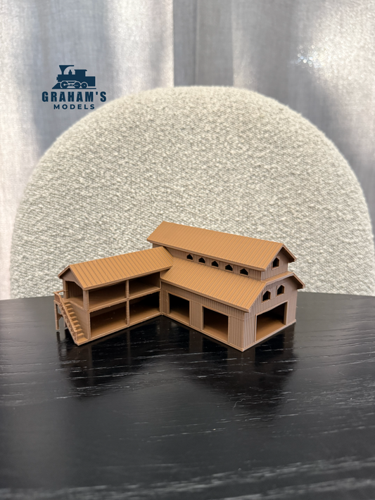 N Scale Saw Mill Main Building Only (Brown) - 1:160 Gauge - Preassembled & Built