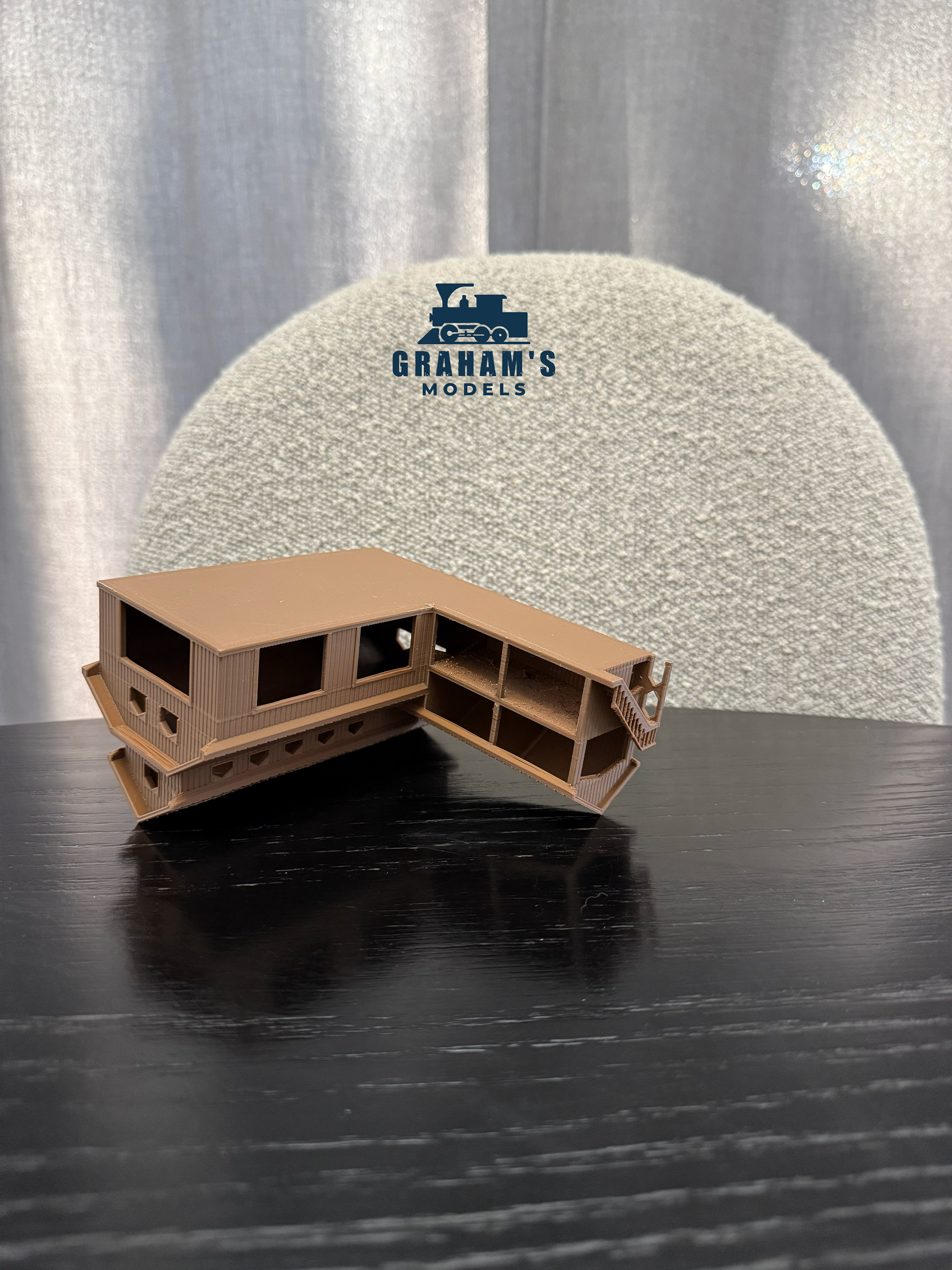N Scale Saw Mill Main Building Only (Brown) - 1:160 Gauge - Preassembled & Built - Graham’s Models