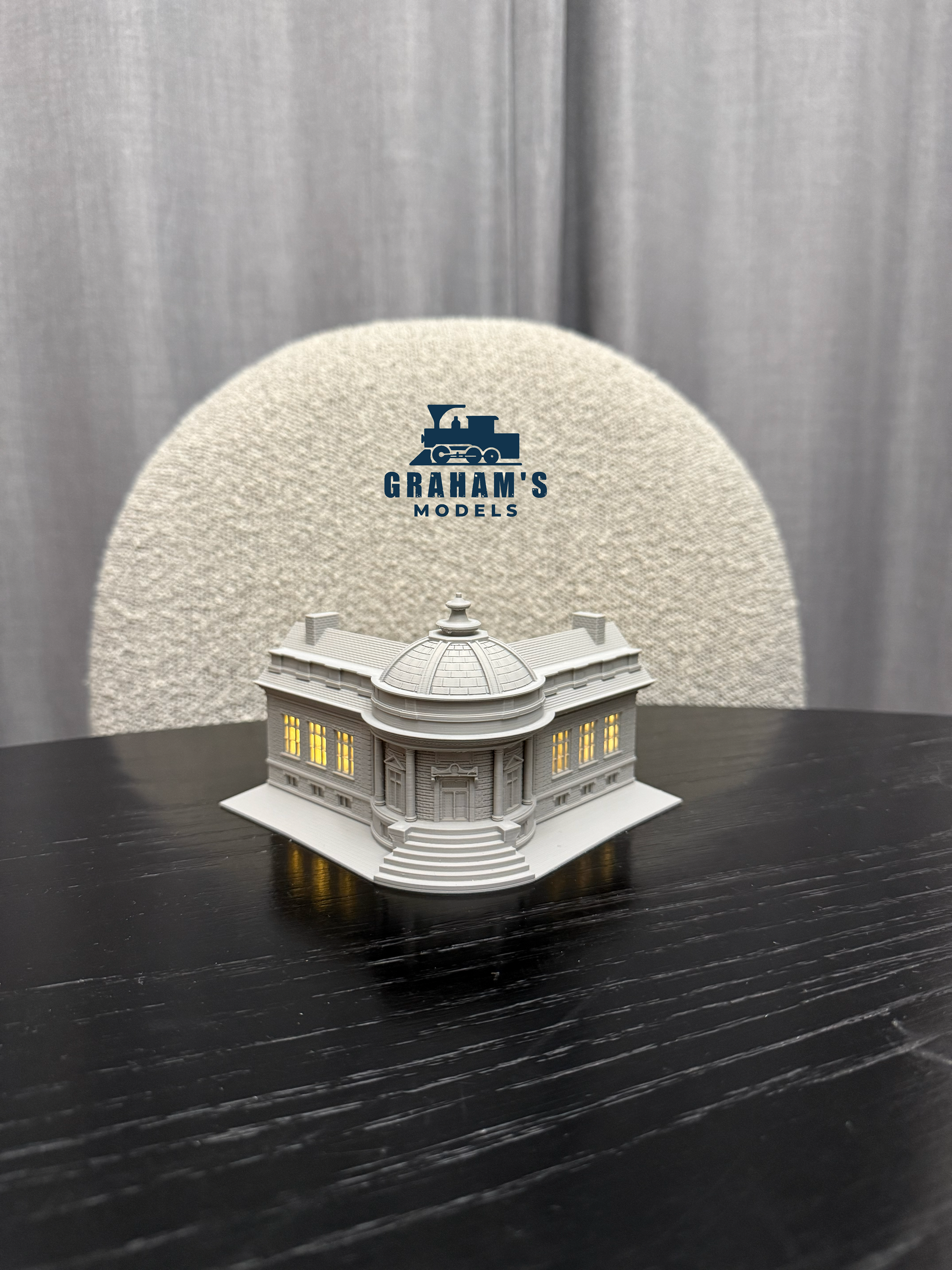 N Scale Library / City Hall - 1:160 Gauge - Preassembled & Built - Graham’s Models