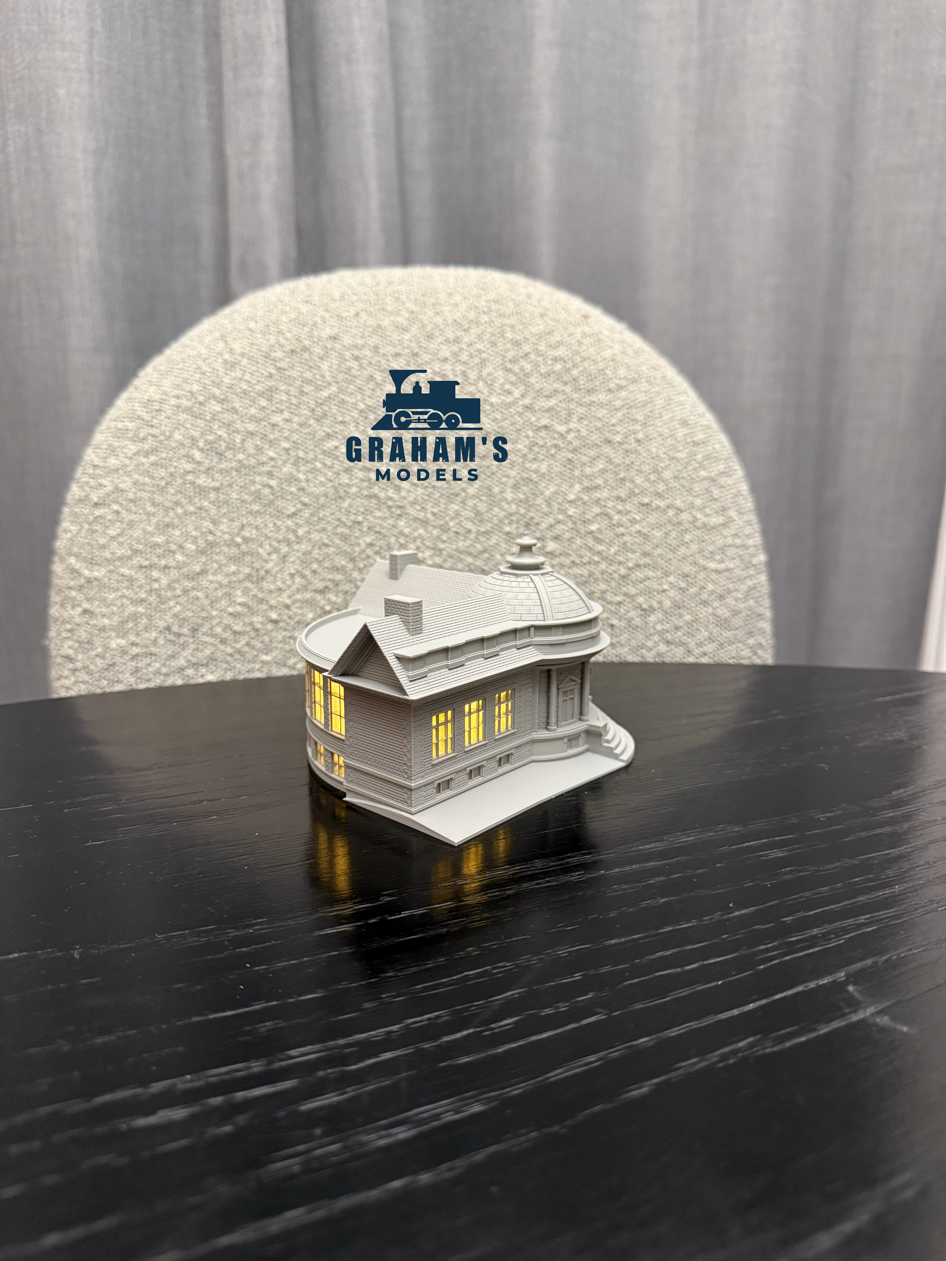 N Scale Library / City Hall - 1:160 Gauge - Preassembled & Built - Graham’s Models