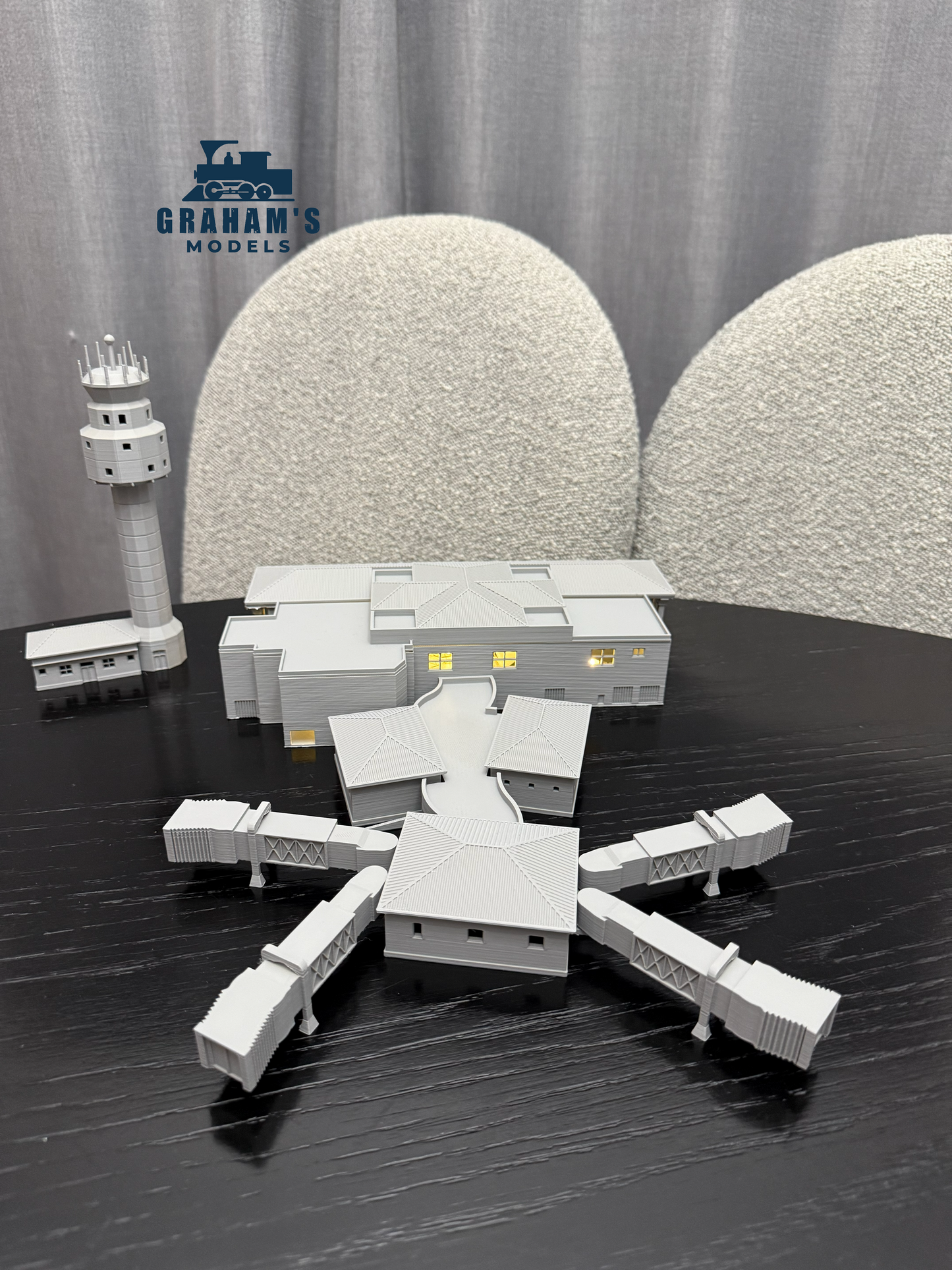 N Scale Airport - 1:160 Gauge - Mostly Assembled - Built and Ready - Graham’s Models