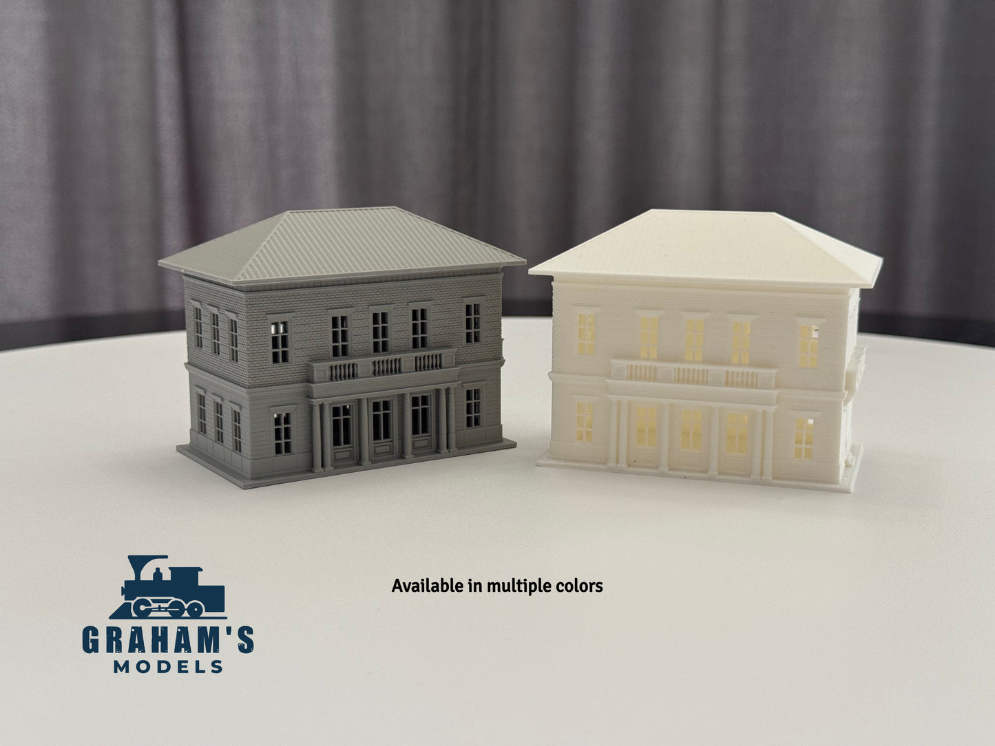 N scale Graham’s Models small train station model, built and assembled, with detailed platform and station building features.