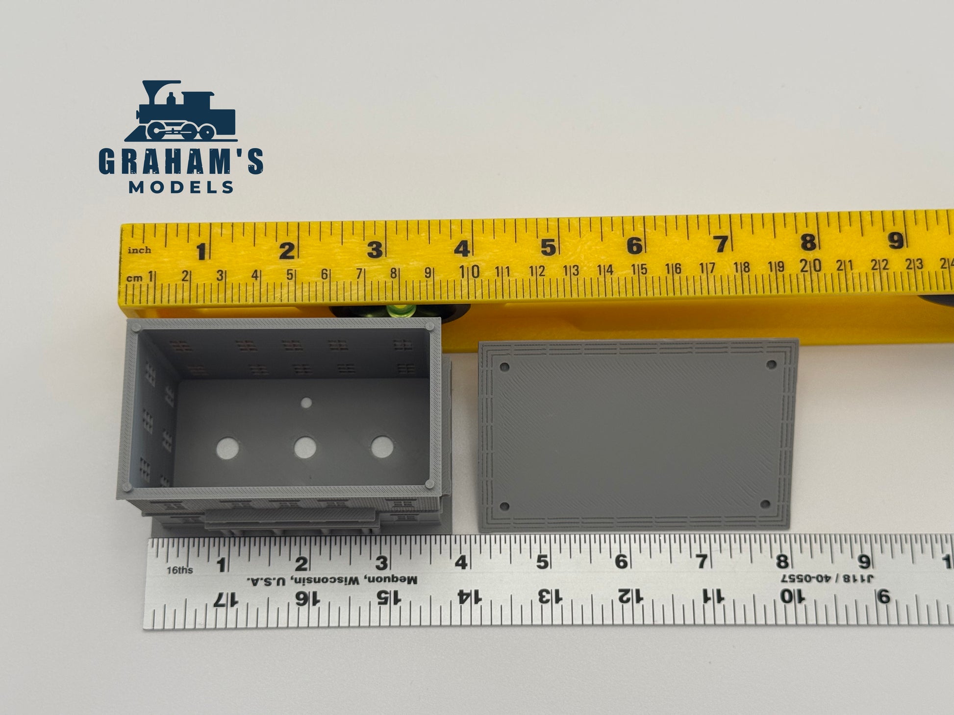 N Scale Small Train Station model by Graham’s Models, assembled with detailed platform and station building for model train layouts.