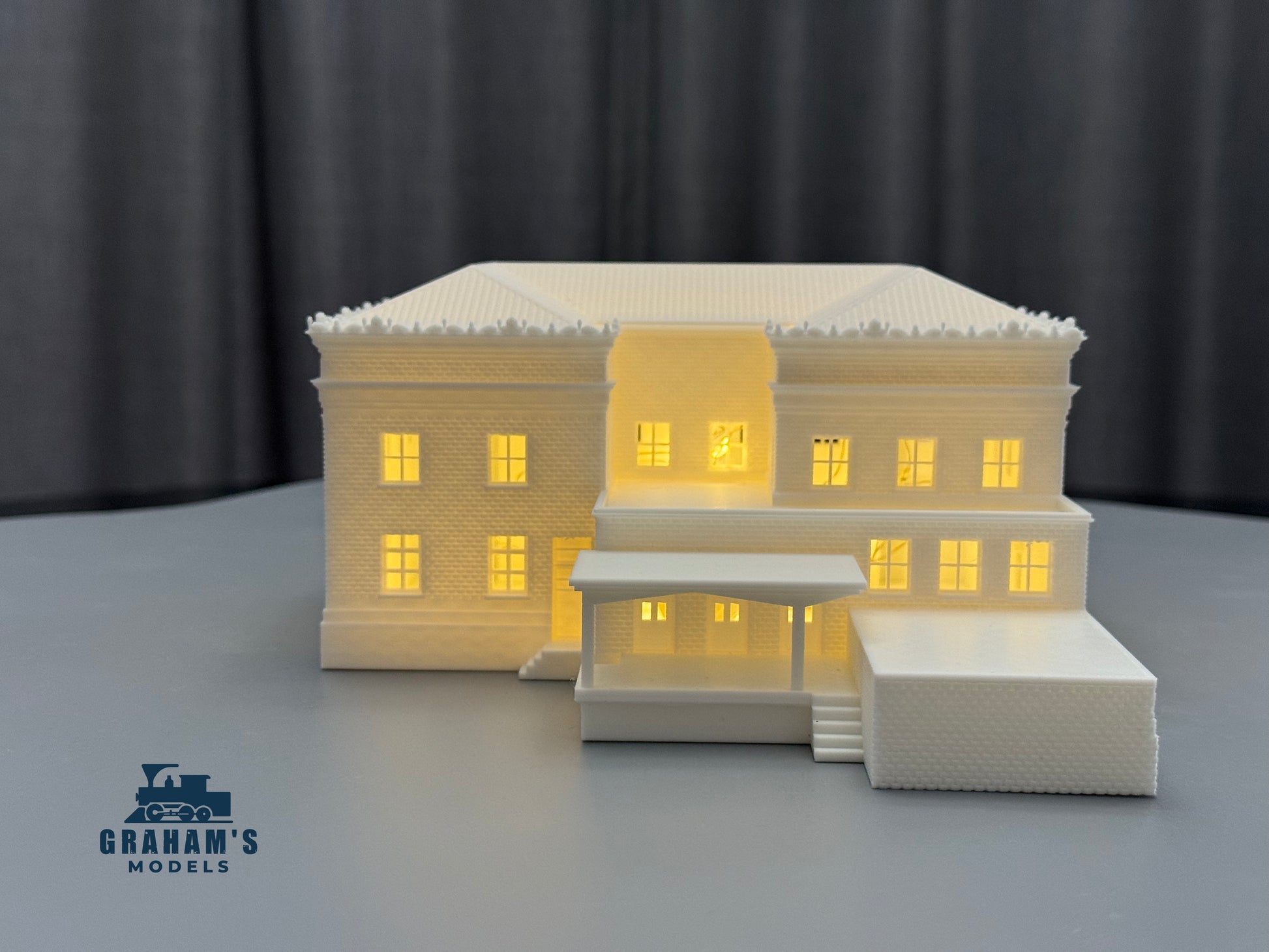Graham’s Models N scale Post Office building in 1:160 gauge, mostly assembled, detailed model for model railway layouts.