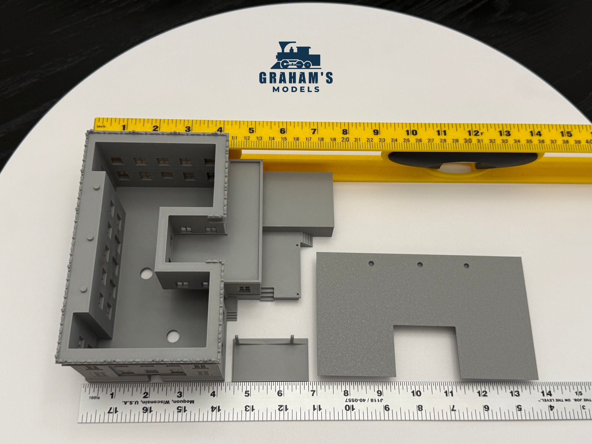 N scale Post Office building model by Graham’s Models, mostly assembled, detailed miniature for model train layouts.