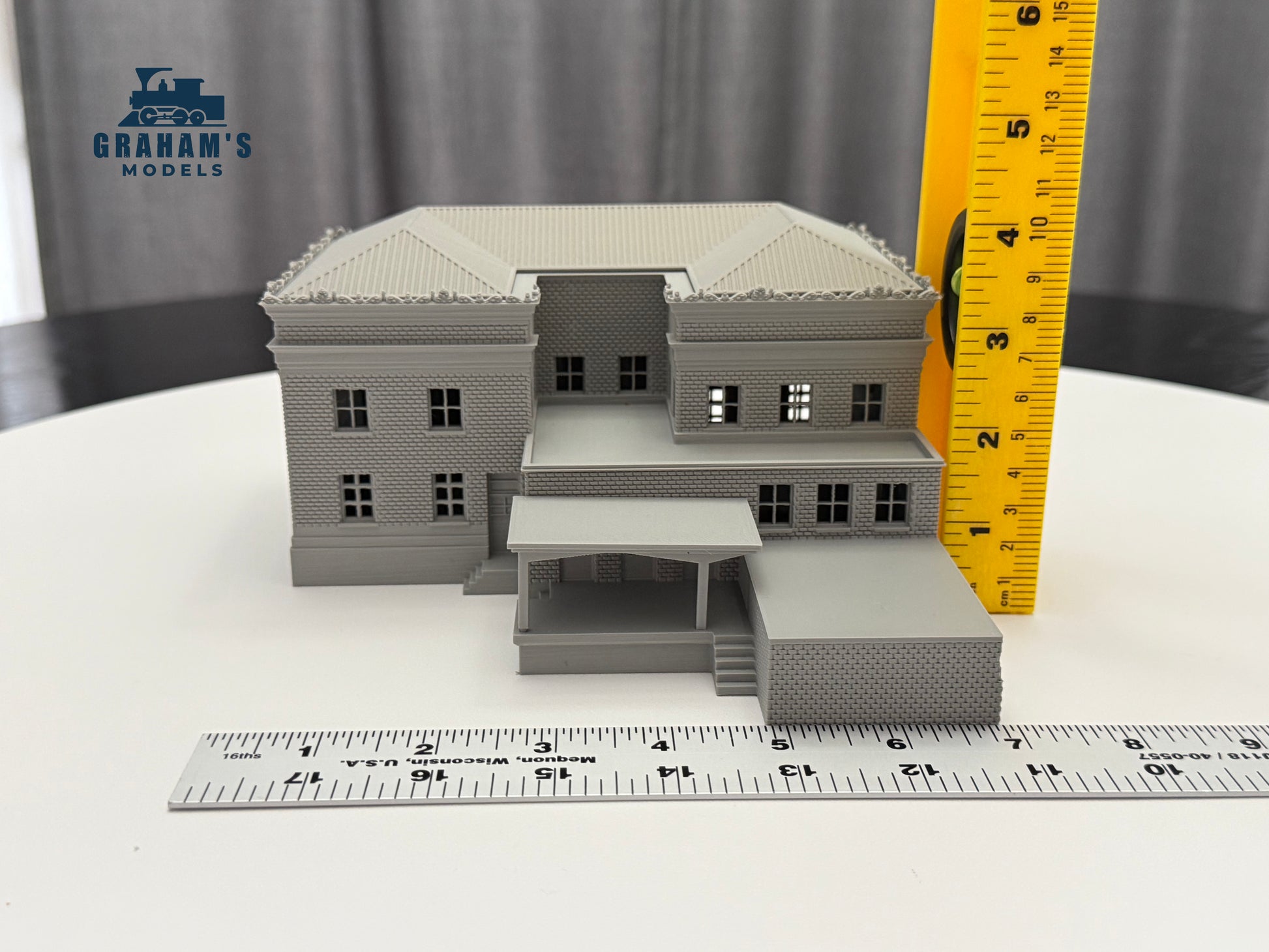 N scale Graham’s Models Post Office building, mostly assembled, detailed model for model train layouts, gauge 1:160.