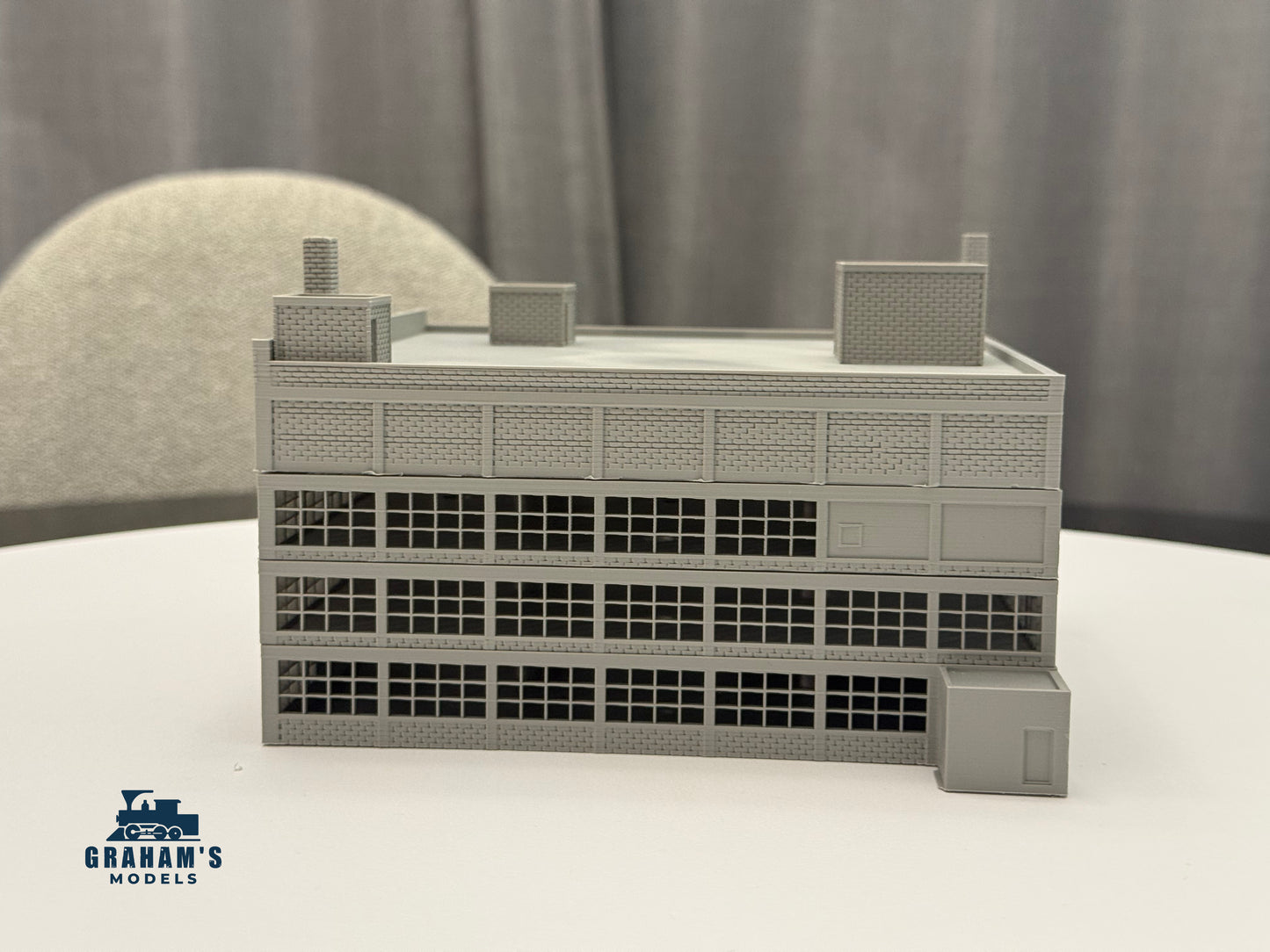 N Scale Modular Warehouse - Stackable Levels - Assembled - 1:160 Gaug
