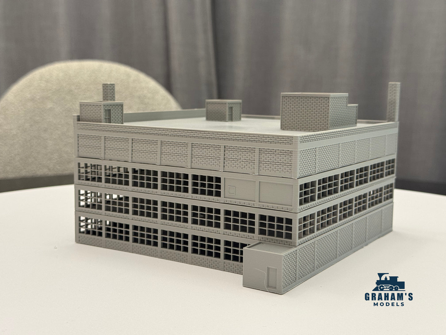 N Scale Modular Warehouse - Stackable Levels - Assembled - 1:160 Gaug