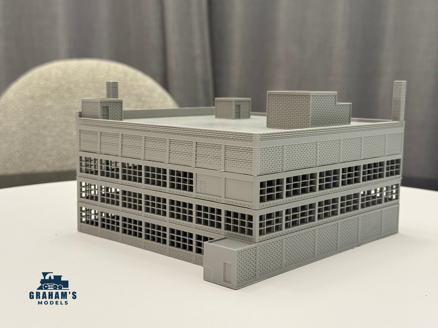 N Scale Modular Warehouse - Stackable Levels - Assembled - 1:160 Gaug