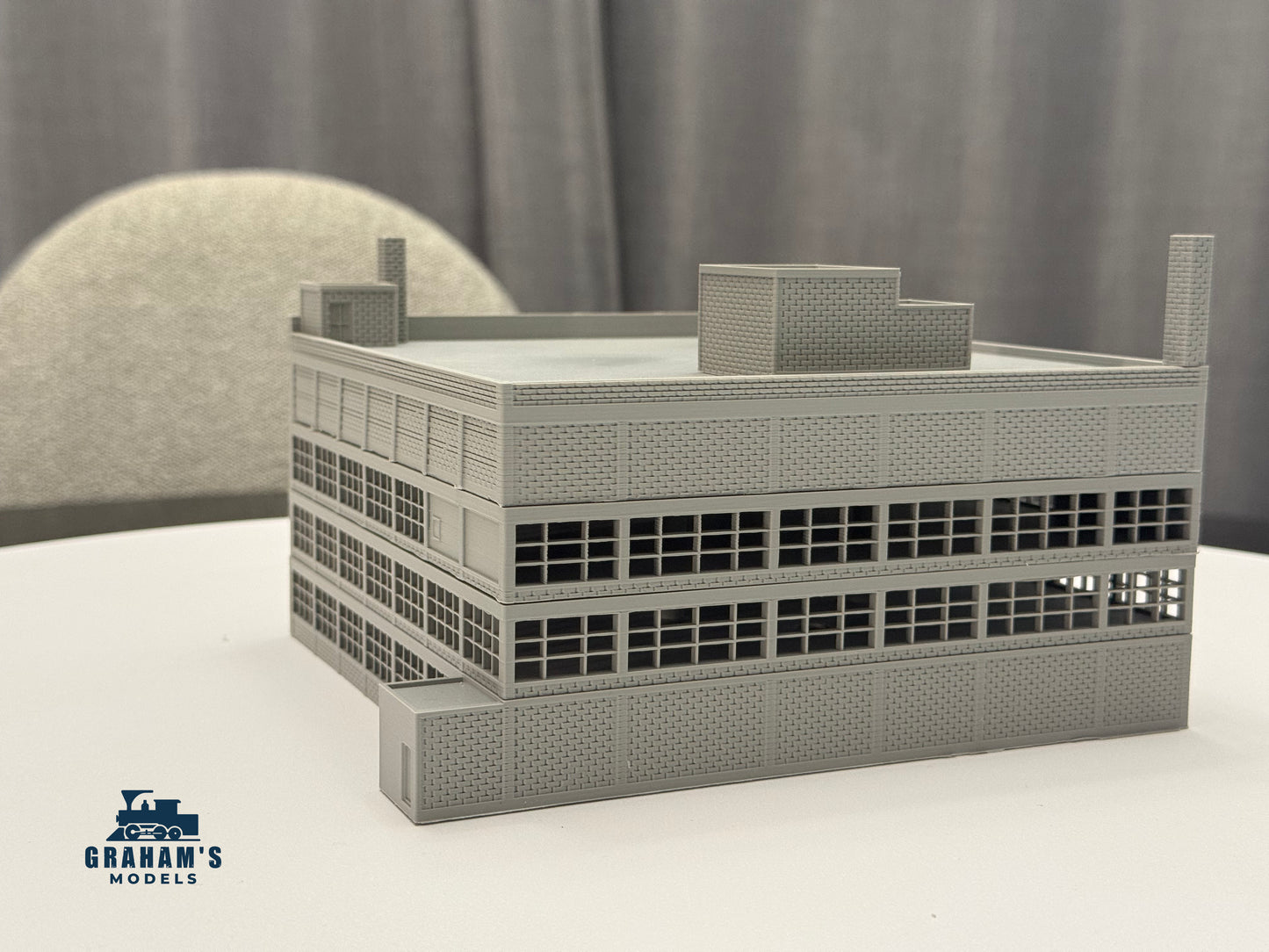 N Scale Modular Warehouse - Stackable Levels - Assembled - 1:160 Gaug