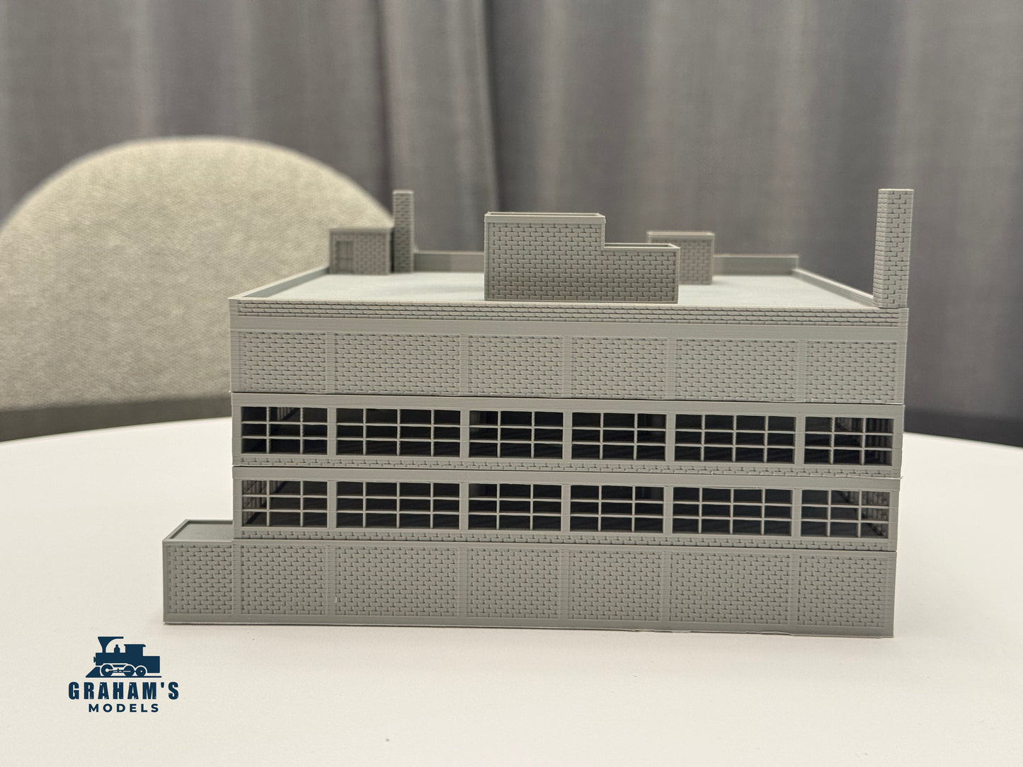 N Scale Modular Warehouse - Stackable Levels - Assembled - 1:160 Gaug