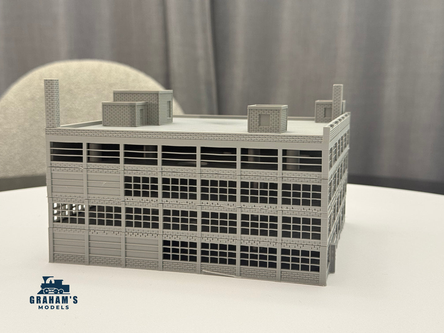 N Scale Modular Warehouse - Stackable Levels - Assembled - 1:160 Gaug