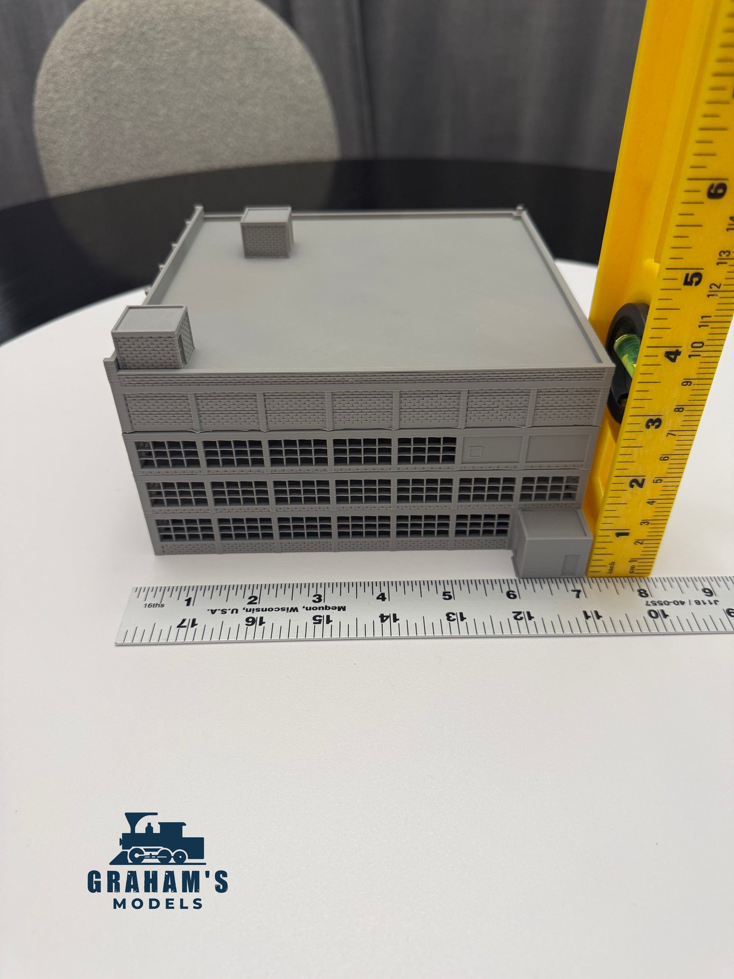 N Scale Modular Warehouse - Stackable Levels - Assembled - 1:160 Gaug