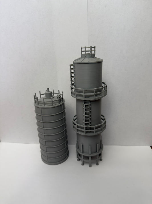 HO Scale Fuel Tank Storage Silos/ 1:87 Gauge - Prebuilt Models - Assembled - Graham’s Models