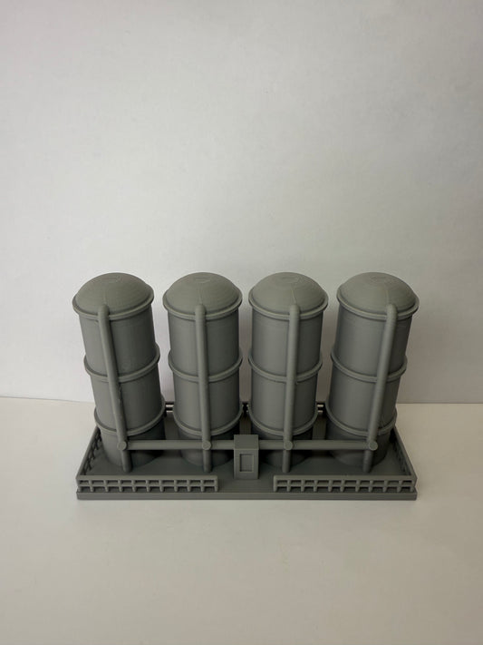 (2 Pk) HO Scale Fuel Tanks/ 1:87 Gauge/ Prebuilt Building - Assembled - Graham’s Models