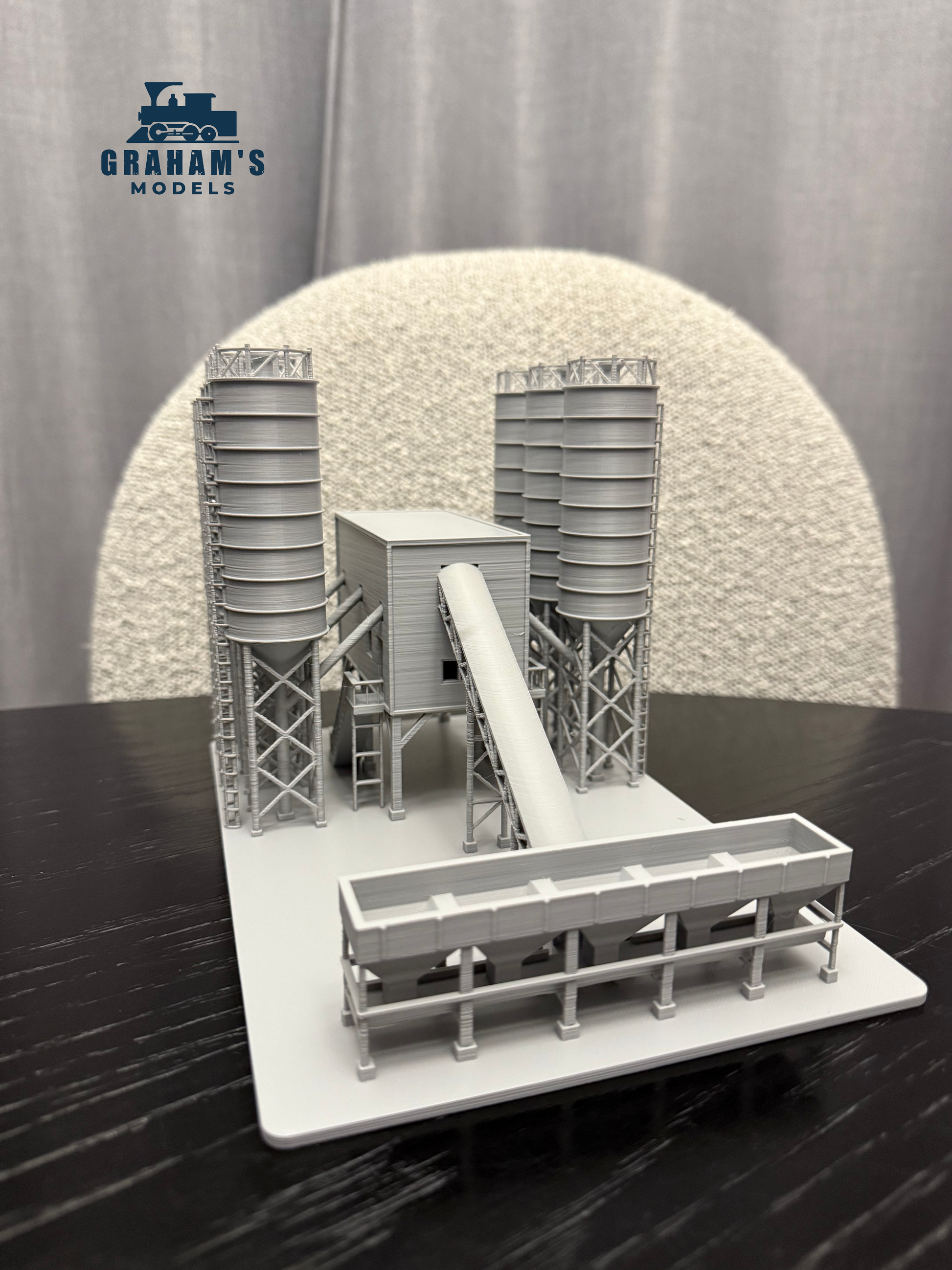 N Scale Cement Plant Concrete Factory / 1:160 Gauge / Prebuilt and Assembled - Graham’s Models