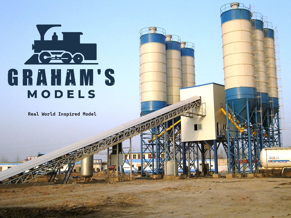 HO Scale Cement Plant Concrete Factory / 1:87 Gauge / Prebuilt and Assembled - Graham’s Models